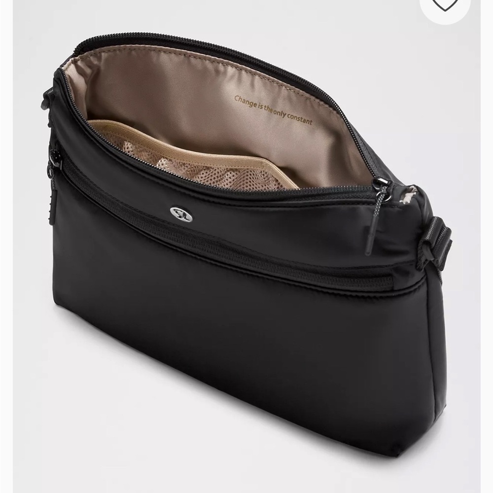 Lululemon Athletica Black Crossbody Bag with Tan Interior